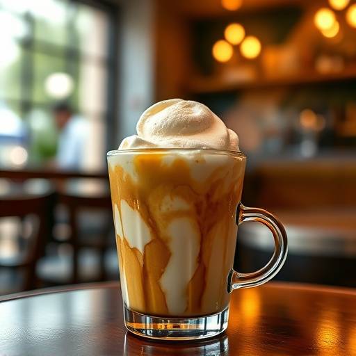 Affogato com bola de sorvete de baunilha.