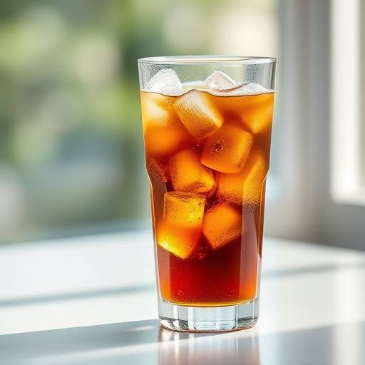 Copo de Cold Brew em um copo de vidro transparente.